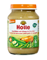 Obiadek ziemniak groszek cukinia bez dodatku cukru bezglutenowy od 6 msc. 190 g - Holle (EKO)