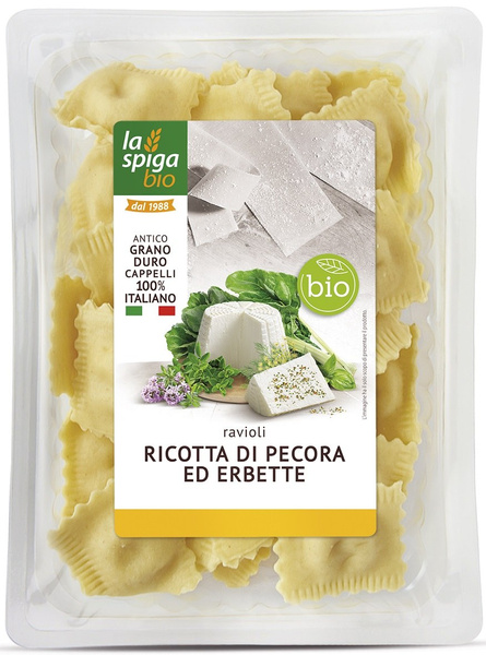 Ravioli świeże z ricottą boćwiną i ziołami 250 g - La Spiga (EKO)