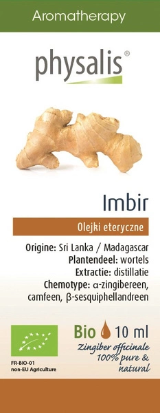 Olejek Eteryczny Imbir (Gember) Bio 10 Ml  -  PHYSALIS