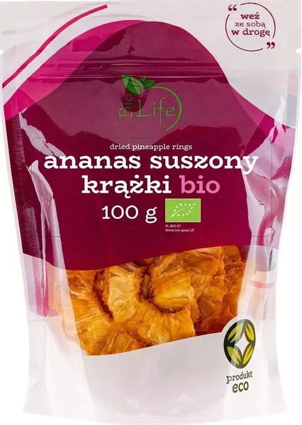 Ananas Suszony Krążki 100g - BioLife