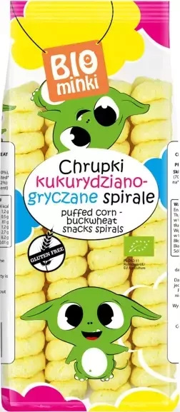 Chrupki Kukurydziano-Gryczane Spirale Bez Glutenu 60g - Biominki
