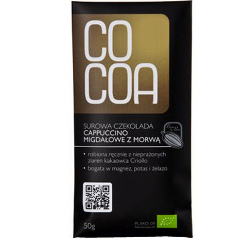 Czekolada Ekologiczna Cappuccino z Migdałami i Morwą Białą 50g - COCOA EKO
