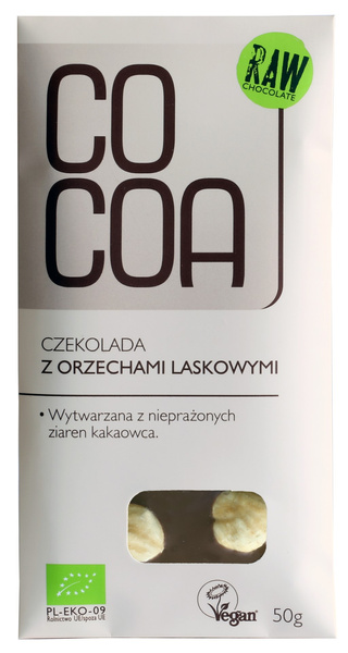 Czekolada Ekologiczna z Orzechami Laskowymi 50g - COCOA