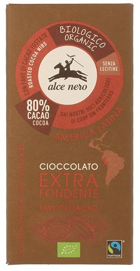 Czekolada Gorzka z Kawałkami Kakao Bezglutenowa Fair Trade 100g - Alce Nero