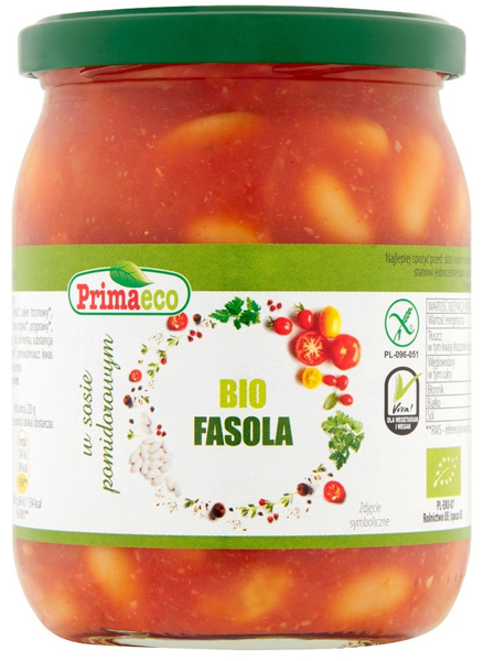 Fasola Sosie Pomidorowym 440g - Primaeco