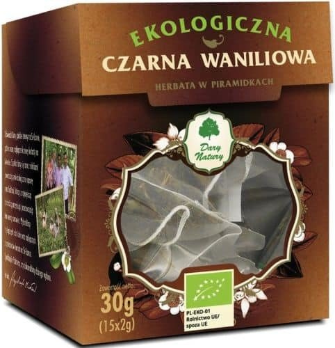 Herbata Czarna Waniliowa w Piramidkach 15x2g - Dary Natury