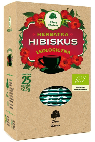 Herbata Hibiskus 25x2,5g - Dary Natury