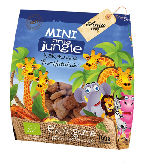 Herbatniki Dla Dzieci Kakaowe MINI Jungle 100 g - BIO ANIA