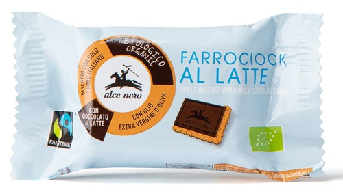 Herbatniki Orkiszowe z Mleczną Czekoladą Fair Trade 28g - Alce Nero