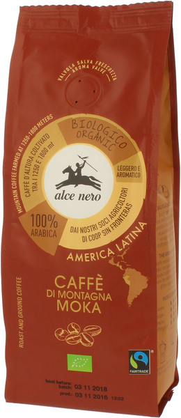 Kawa Mielona 100% Arabica Moka Fair Trade 250g - Alce Nero