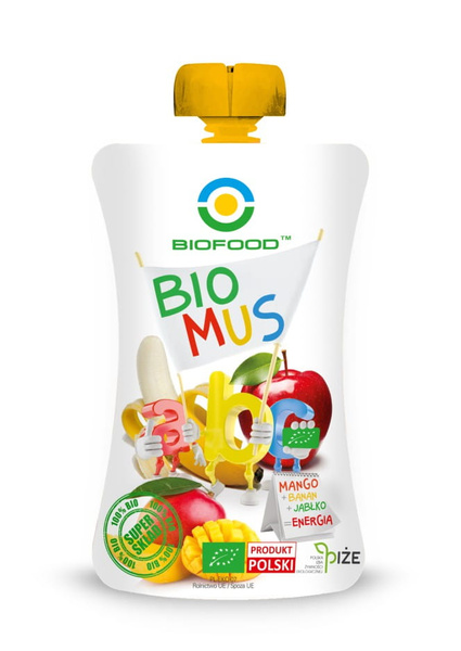 Mus Mango, Banan, Jabłko 90g - BIO FOOD