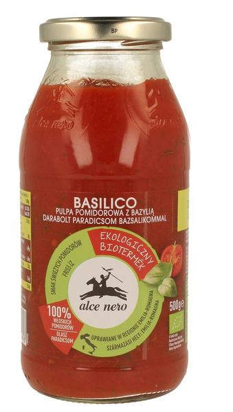 Pulpa Pomidorowa Włoska z Bazylią 500g - Alce Nero