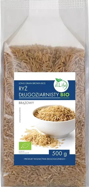 Ryż Brązowy Długoziarnisty 500g - BioLife